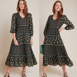 NWT ANTHROPOLOGIE Maeve Tiered Maxi Dress 10